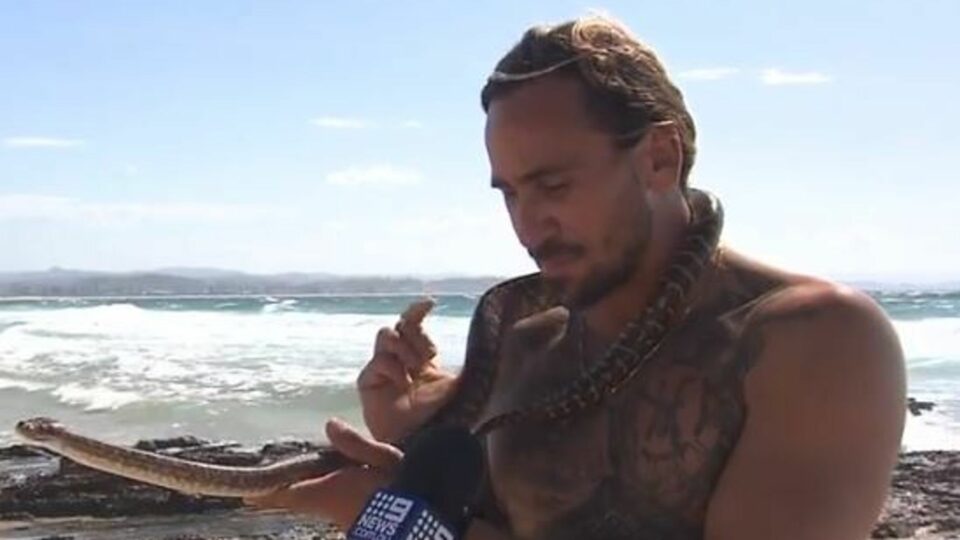 Aussie fined for surfing with pet snake