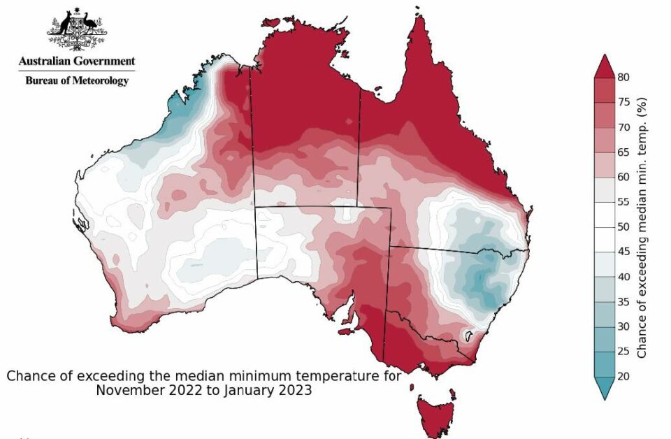BOM reveals hot weather outlook