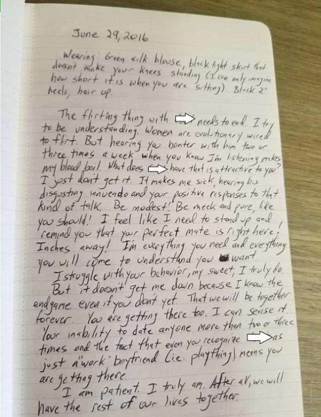 Creepy stalker’s chilling letter to cop