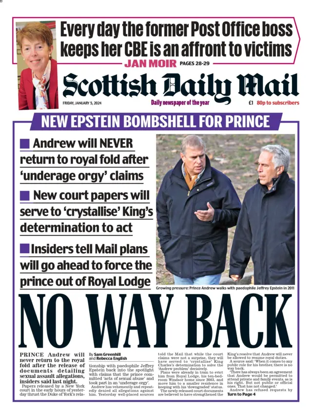 ‘Days to live’: Andrew accuser’s shock post