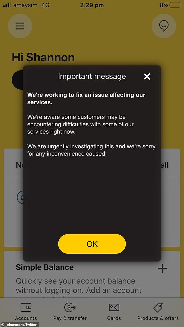 CommBank money transfers go down