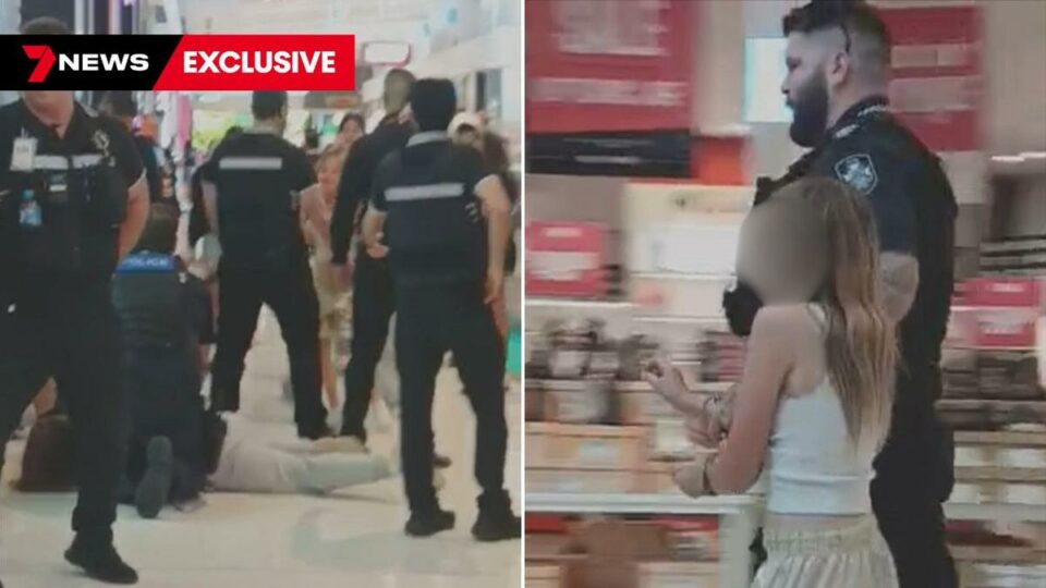 Teens arrested over wild shop brawl